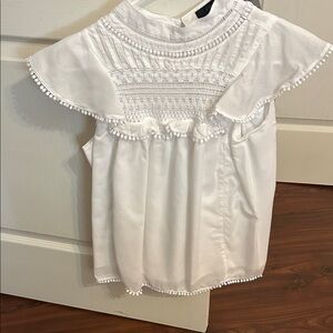 J. Crew White Blouse with Lace Accents